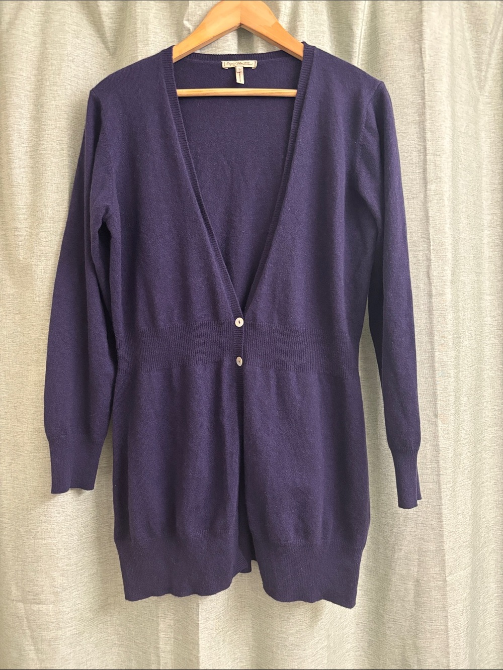 Enzo Mantovani 100% Cashmere Purple Cardigan Sweater Size L Made in Italy